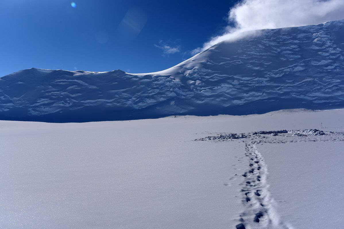 02B The Boyce Ridge Leads To The Broken Glacier Coming Down From Taylor Ledge At Mount Vinson Base Camp